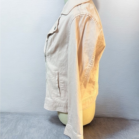 Old Navy Pink Jean Jacket with Asymmetrical Zipper - Picture 2 of 6